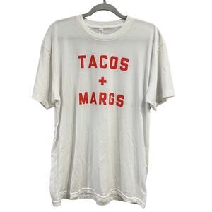 Hey Dolls White Tacos + Margs Graphic Tee Large